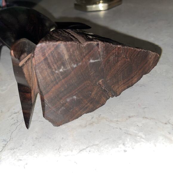 Dolphin Wooden Hand Carved 8x3.5” Statue Figurine Sculpture Beachy Home Decor - Picture 6 of 6